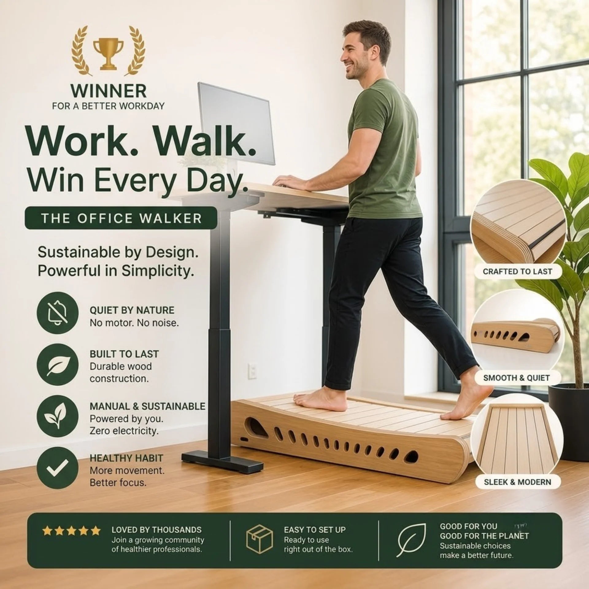 MoveFlow Office Walker Premium Wood